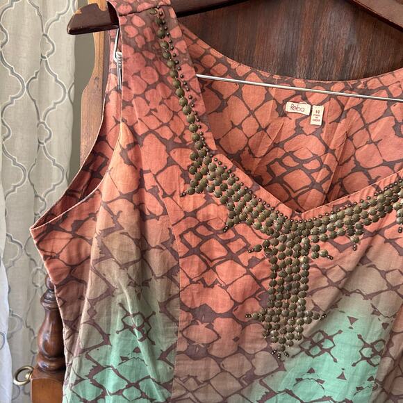 Reba Southwestern Peasant Prairie Dress size 14 FALL beaded broomstick skirt - Picture 3 of 12